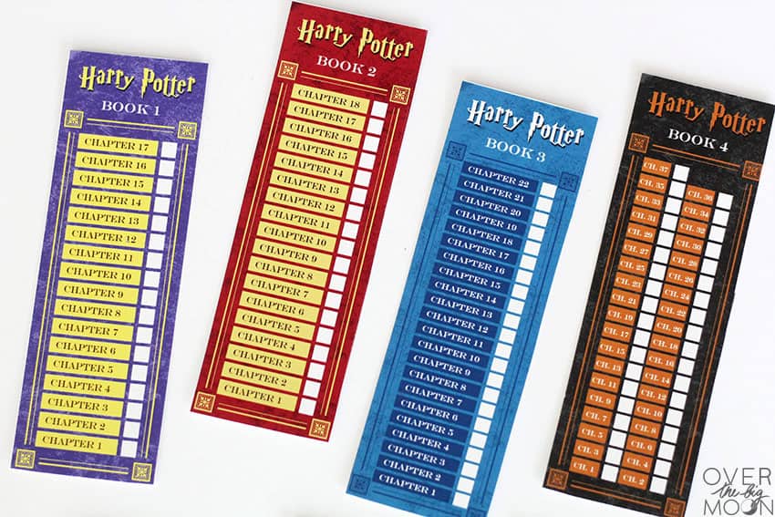 harry potter printable bookmarks over the big moon