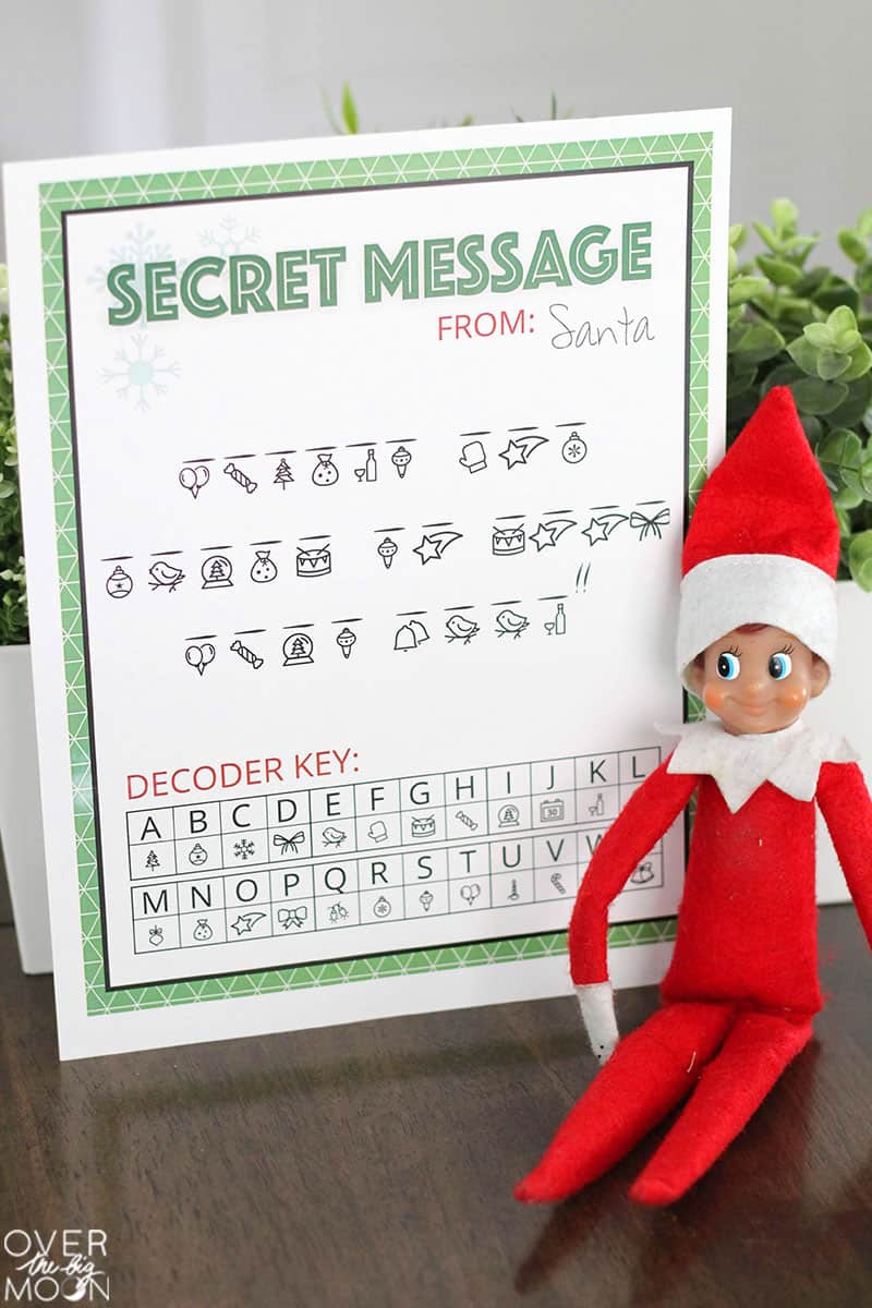 secret message from santa printable over the big moon