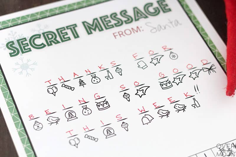 Secret Message from Santa Printable Over The Big Moon