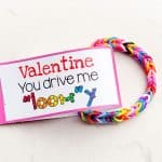 Pink Loom Bracelet Valentine w/ printable tag! From overthebigmoon.com!