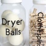 Dryer Balls and Clothespin containers for the laundry room.