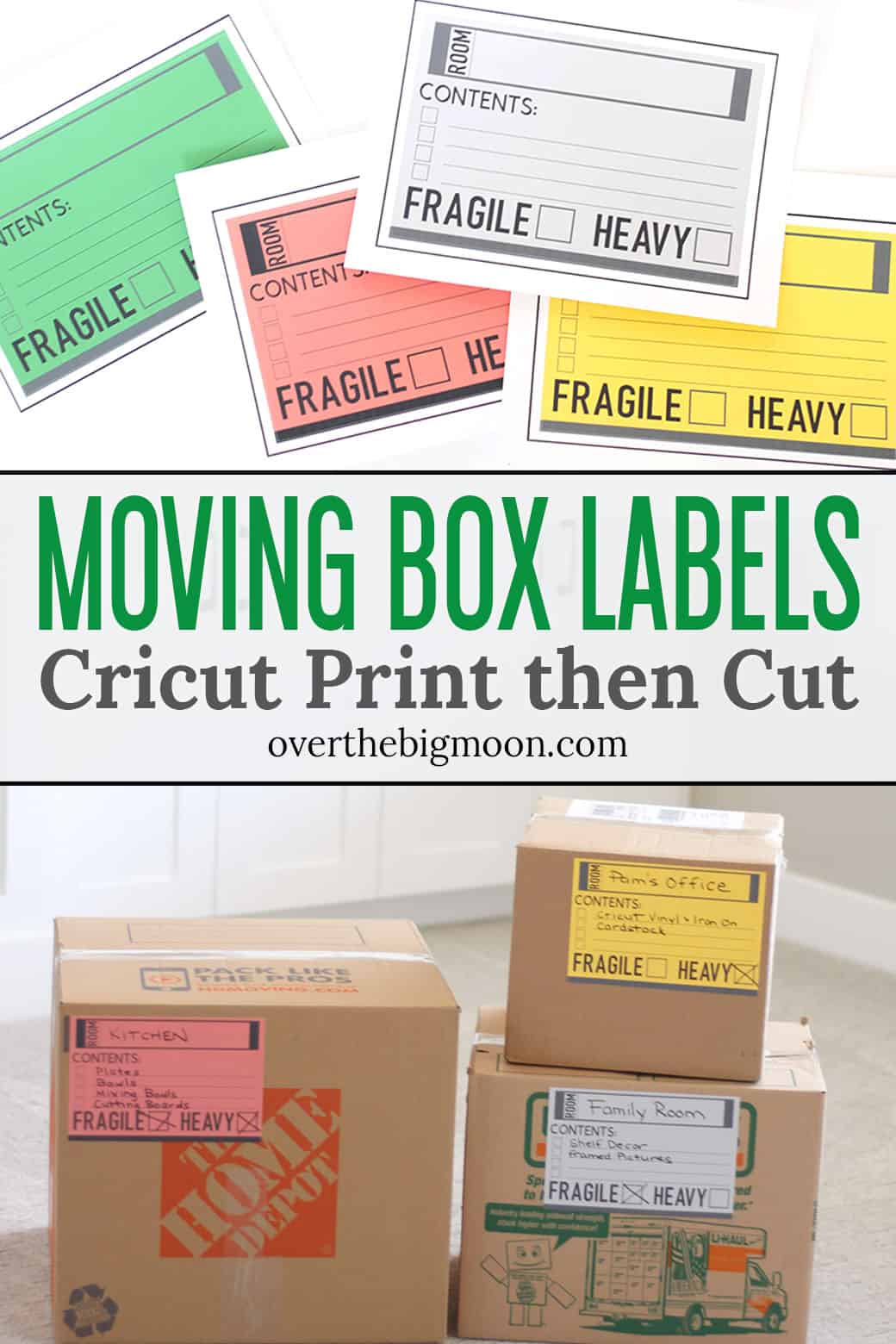 Moving Box Labels Cricut Print then Cut Over The Big Moon