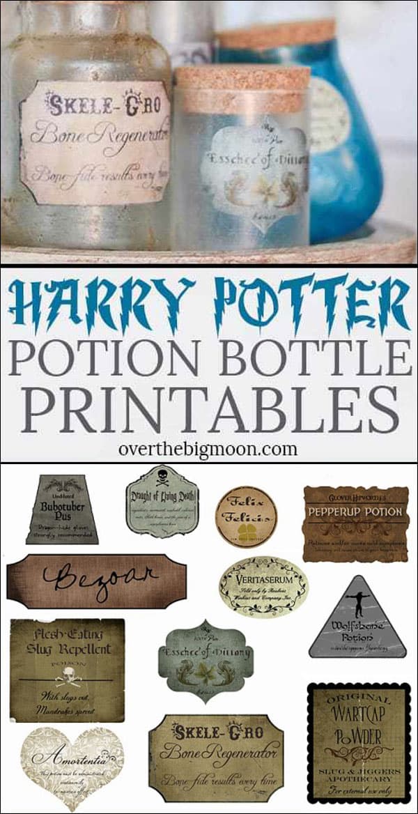 DIY Harry Potter Potion Bottles - Over The Big Moon