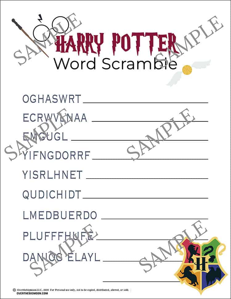 Harry Potter Word Scramble | LaptrinhX / News