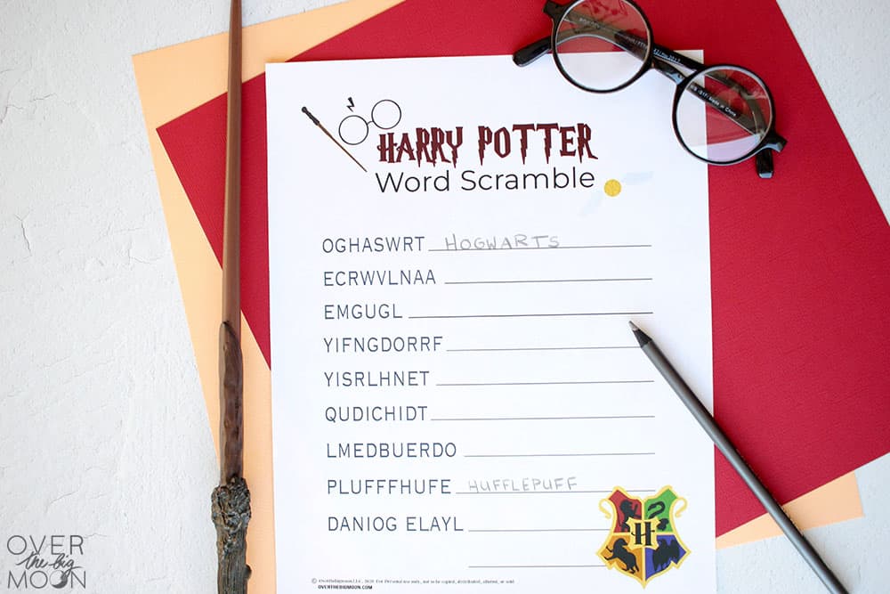 Harry Potter Word Scramble --- Over The Big Moon