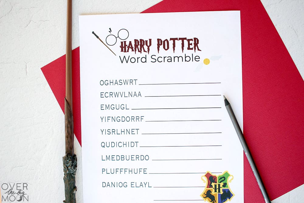 Harry Potter Word Scramble --- Over The Big Moon