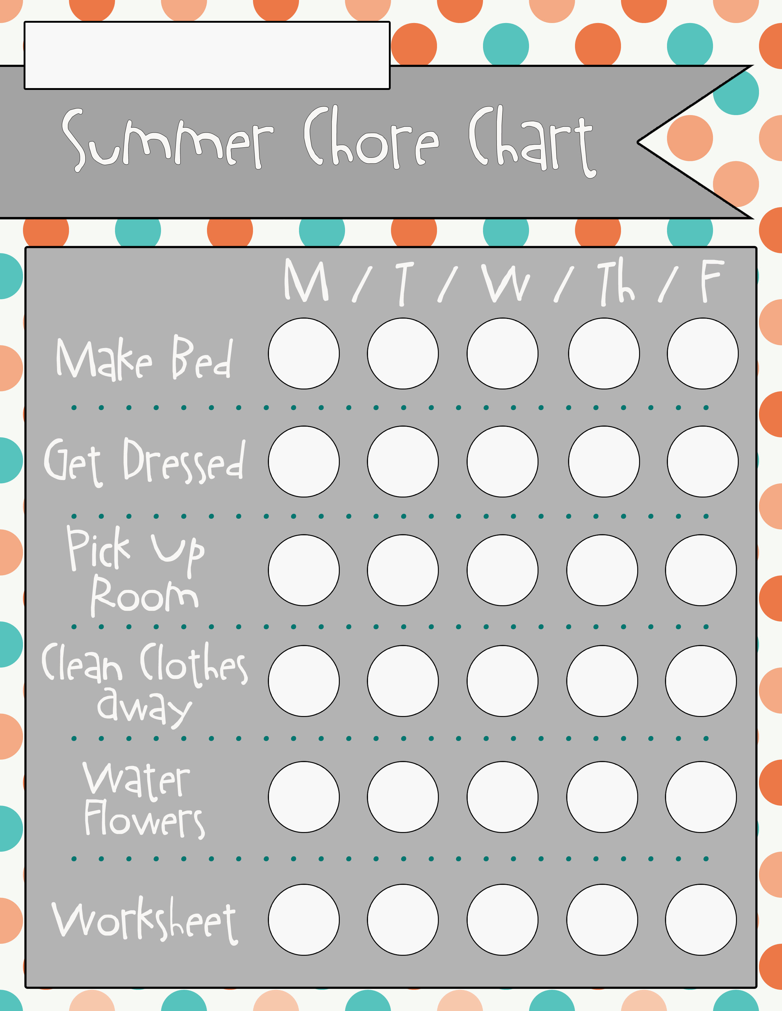 Fun Chore Charts For Family