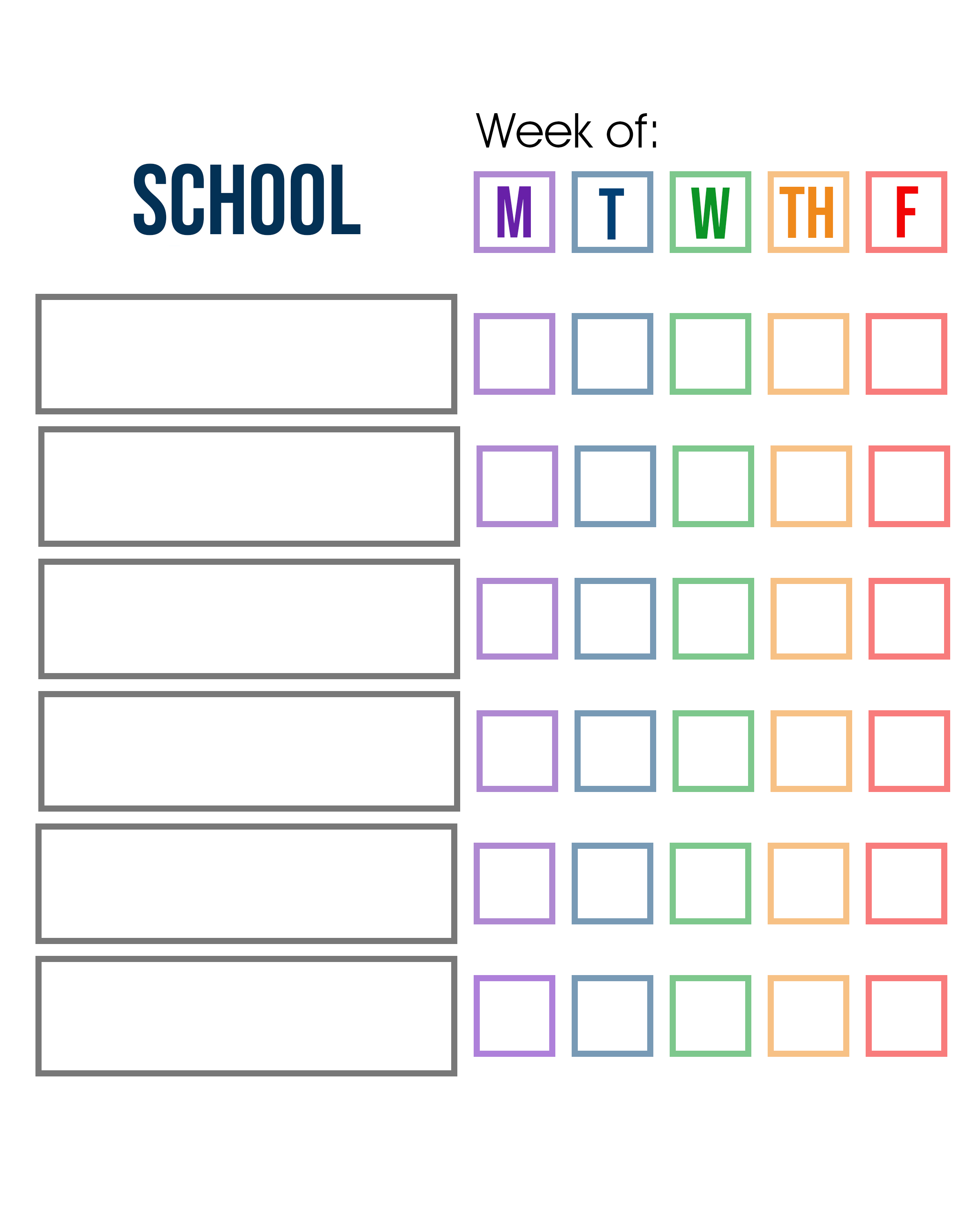 Daily Schedule Template For Kids